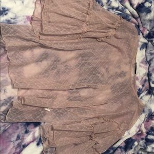 Pink see through long sleeve shirt